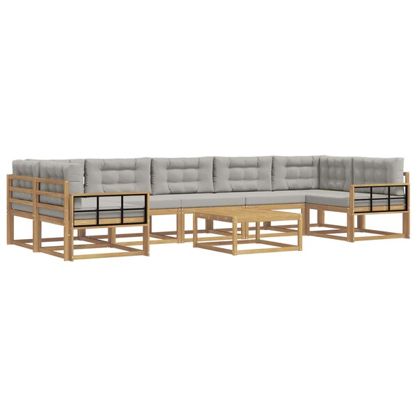vidaXL Ensemble de canapés d'extérieur 6 Pièces Blanc et gris clair