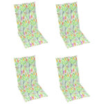 vidaXL Chaises de jardin lot de 4 avec coussins motif feuilles Teck