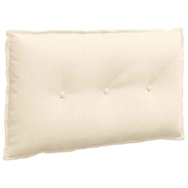 vidaXL Coussin de Dos Crème 80 x 50 cm Tissu en velours côtelé