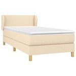 vidaXL Sommier à lattes de lit avec matelas Crème 90x200 cm Tissu