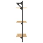 vidaXL Étagères murales à 3 niveaux avec barres 2 Pièces chêne sonoma