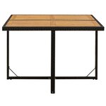 vidaXL Table de jardin Noir 109x107x74 cm Résine tressée bois massif
