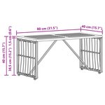 vidaXL Table de jardin Naturel 80 x 40 x 40 cm Acier et Rattan Poly