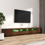 vidaXL Ensemble de meubles TV avec lumières LED 3 Pièces Chêne marron