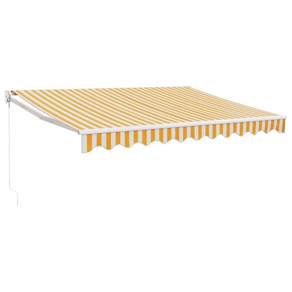vidaXL Auvent rétractable jaune et blanc 3x2 5 m tissu et aluminium