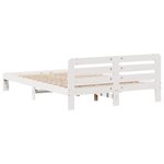 vidaXL Cadre de lit sans matelas blanc 135x190 cm bois de pin massif