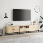 vidaXL Meuble TV à tiroir chêne sonoma 200x25x44 cm bois d'ingénierie