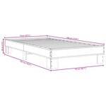 vidaXL Cadre de lit chêne sonoma 75x190 cm bois d'ingénierie et métal