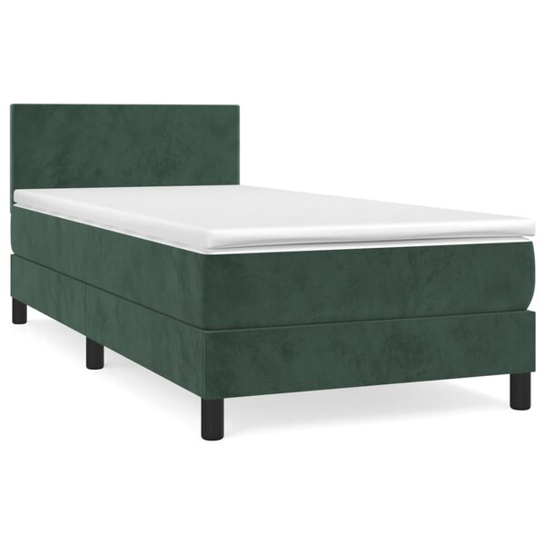vidaXL Sommier à lattes de lit avec matelas Vert foncé 90x190 cm
