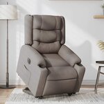 vidaXL Fauteuil inclinable électrique taupe tissu