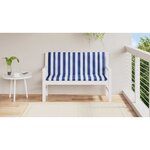 vidaXL Coussins de banc de jardin lot de 2 rayures bleues et blanches