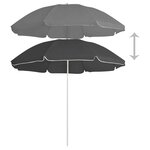 vidaXL Parasol d'extérieur avec mât en acier Anthracite 180 cm