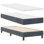 Lit box spring vidaXL avec matelas et LED Gris foncé 80x200 cm Velours