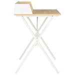vidaXL Bureau Blanc et naturel 80x50x84 cm