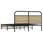 vidaXL Cadre de lit en métal sans matelas chêne sonoma 160x200 cm