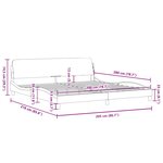 vidaXL Cadre de lit Dover gris clair 200x200 cm velours