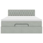 vidaXL Cadre de lit ottoman et matelas gris clair 140x190 velours