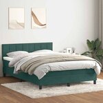 vidaXL Sommier à lattes de lit et matelas vert foncé 160x210cm velours