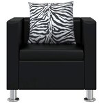 vidaXL Jeu de canapé à 2 places et à 3 places et fauteuil Noir