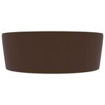 vidaXL Lavabo avec trop-plein Marron foncé mat 36x13 cm Céramique