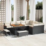 vidaXL Ensemble de canapé de jardin 12 Pièces Noir polyrotin