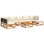 vidaXL Ensemble de canapés de jardin 8 pièces avec coussins en bois d'acacia et rotin
