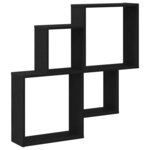 vidaXL Étagère Murale Cube avec étagère Chêne noir 80 x 15 x 78.5 cm