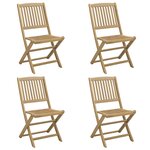 vidaXL Chaises pliables de jardin lot de 4 bois massif d'acacia