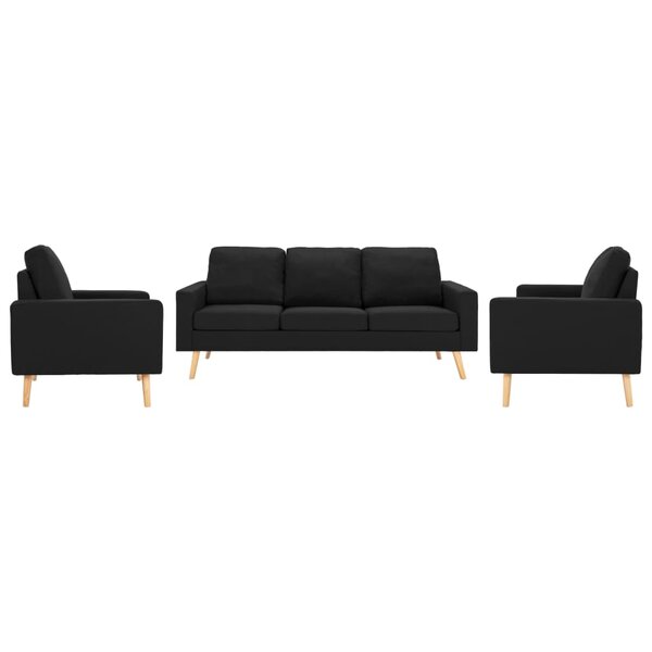 vidaXL Ensemble de canapés 3 Pièces Tissu Noir