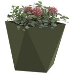 vidaXL Jardinière 2 Pièces Vert olive 30 x 30 x 30 cm Acier