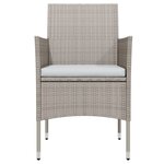 vidaXL Ensemble à manger de jardin avec coussins 3 Pièces Beige et noir