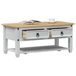 vidaXL Table basse Blanc 100 x 48 x 45 cm Bois de pin massif