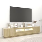 vidaXL Meuble TV avec lumières LED Chêne sonoma 200x35x40 cm