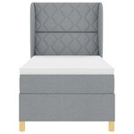 vidaXL Lit à ressorts avec matelas gris foncé 90x190 cm Gris clair