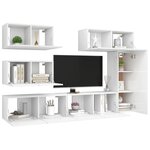 vidaXL Ensemble de meubles TV 6 Pièces Blanc Bois d'ingénierie