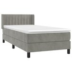 vidaXL Sommier à lattes de lit et matelas Gris clair 90x200 cm Velours