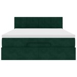 vidaXL Cadre de lit ottoman avec matelas vert foncé 140x190 cm velours