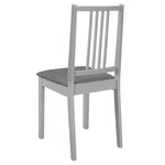 vidaXL Chaises à manger avec coussins lot de 4 gris bois solide