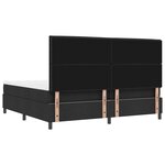 vidaXL Lit à ressort avec matelas & banc noir 200x200 cm tissu