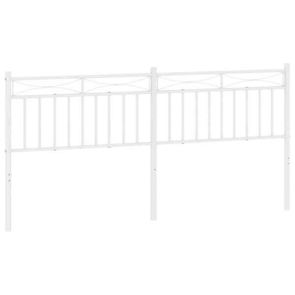 vidaXL Tête de lit métal blanc 180 cm