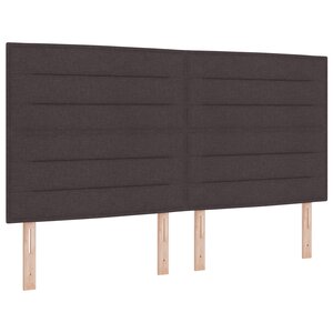 vidaXL Lit à ressorts marron foncé avec matelas et LED  180 x 200 cm en tissu