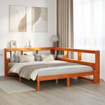 vidaXL Lit bibliothèque sans matelas cire marron 140x200 cm pin massif