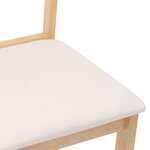 vidaXL Chaises à manger coussins 2 Pièces naturel bois massif caoutchouc