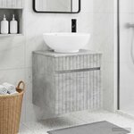 vidaXL Meuble de lavabo mural Gris béton 49 x 44 5 x 66 5 cm