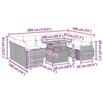 vidaXL Salon de jardin avec coussins 10 Pièces gris résine tressée