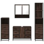 vidaXL Ensemble de meubles de salle de bain 4 Pièces chêne marron