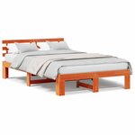 vidaXL Cadre de lit Marron 135 x 190 cm Bois de pin massif