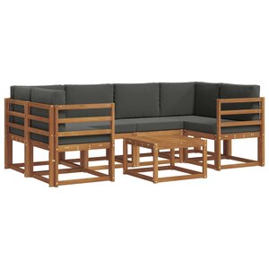 vidaXL Ensemble de canapés d'extérieur 7 Pièces Naturel et Anthracite