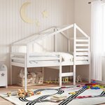 vidaXL Lit haut avec toit blanc 75x190 cm bois de pin massif