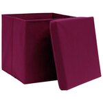 vidaXL Boîtes de rangement et couvercles 10 Pièces 28x28x28cm Rouge foncé